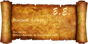 Bucsek Ervin névjegykártya