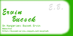 ervin bucsek business card